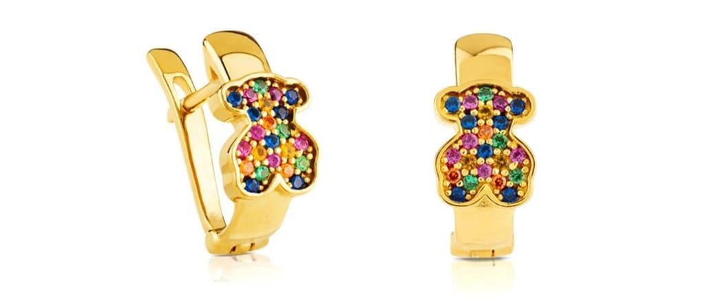 Pendientes con baño de oro 18 kt sobre plata Gen de TOUS