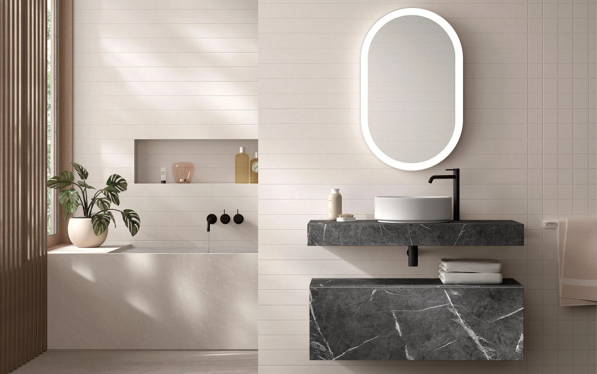 Mueble de baño con lavabo Texture de Leroy Merlin