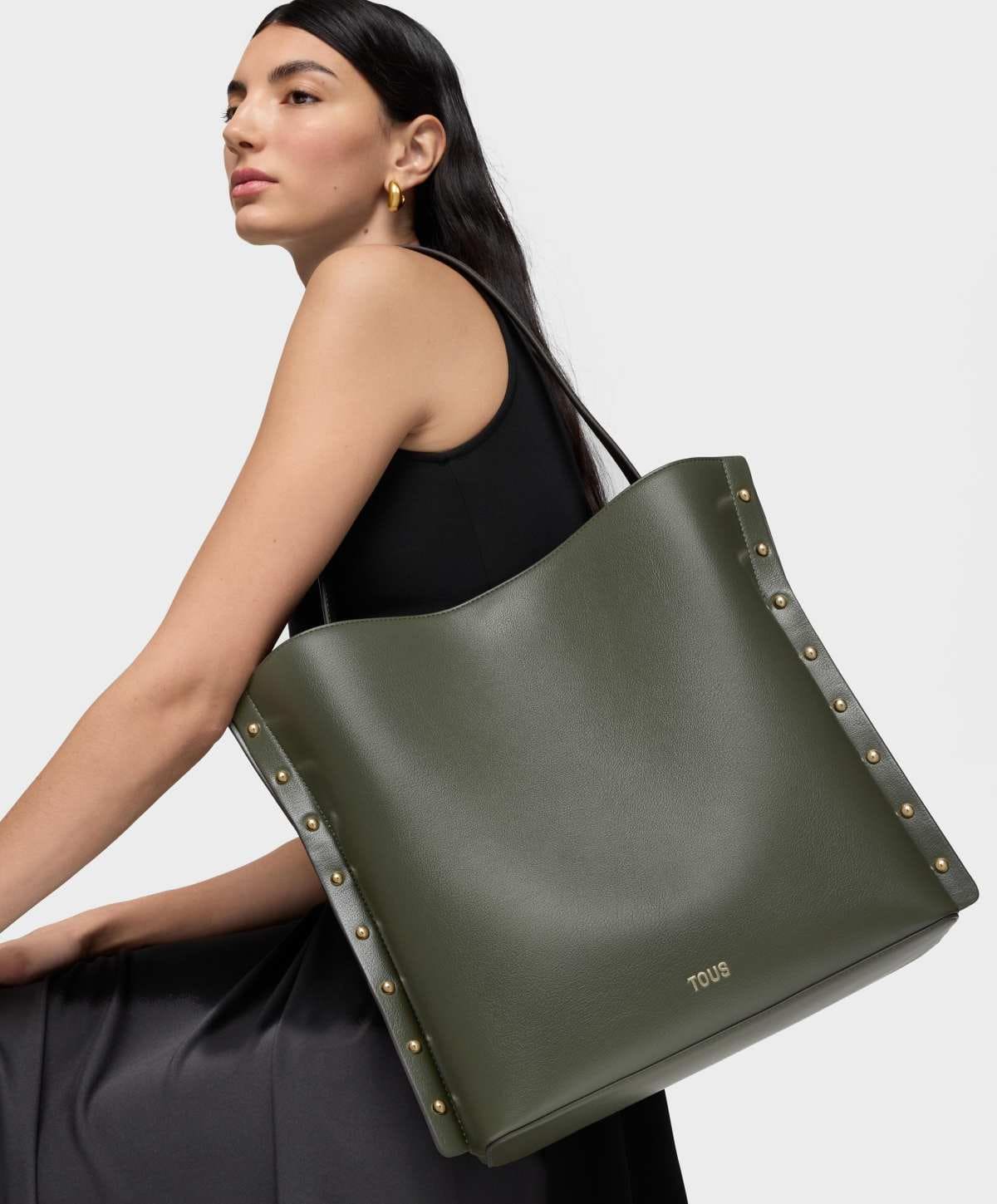 Bolso tote caqui TOUS Jewelry Studs