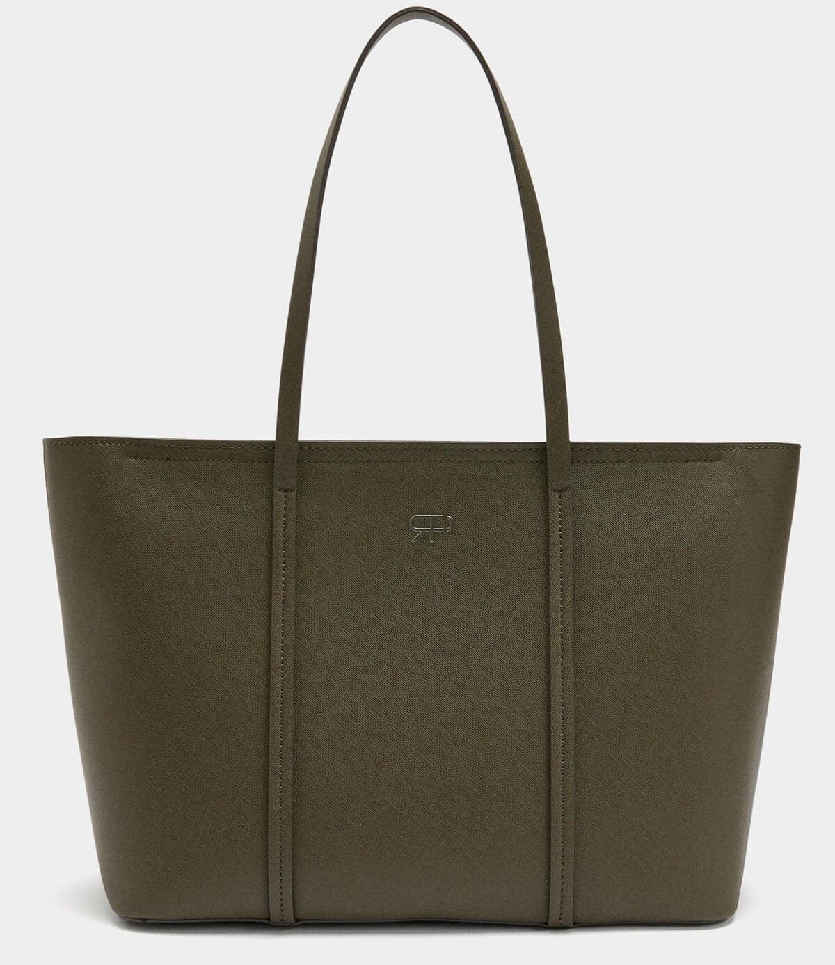 Shopper grande con textura y cierre de cremallera en liso