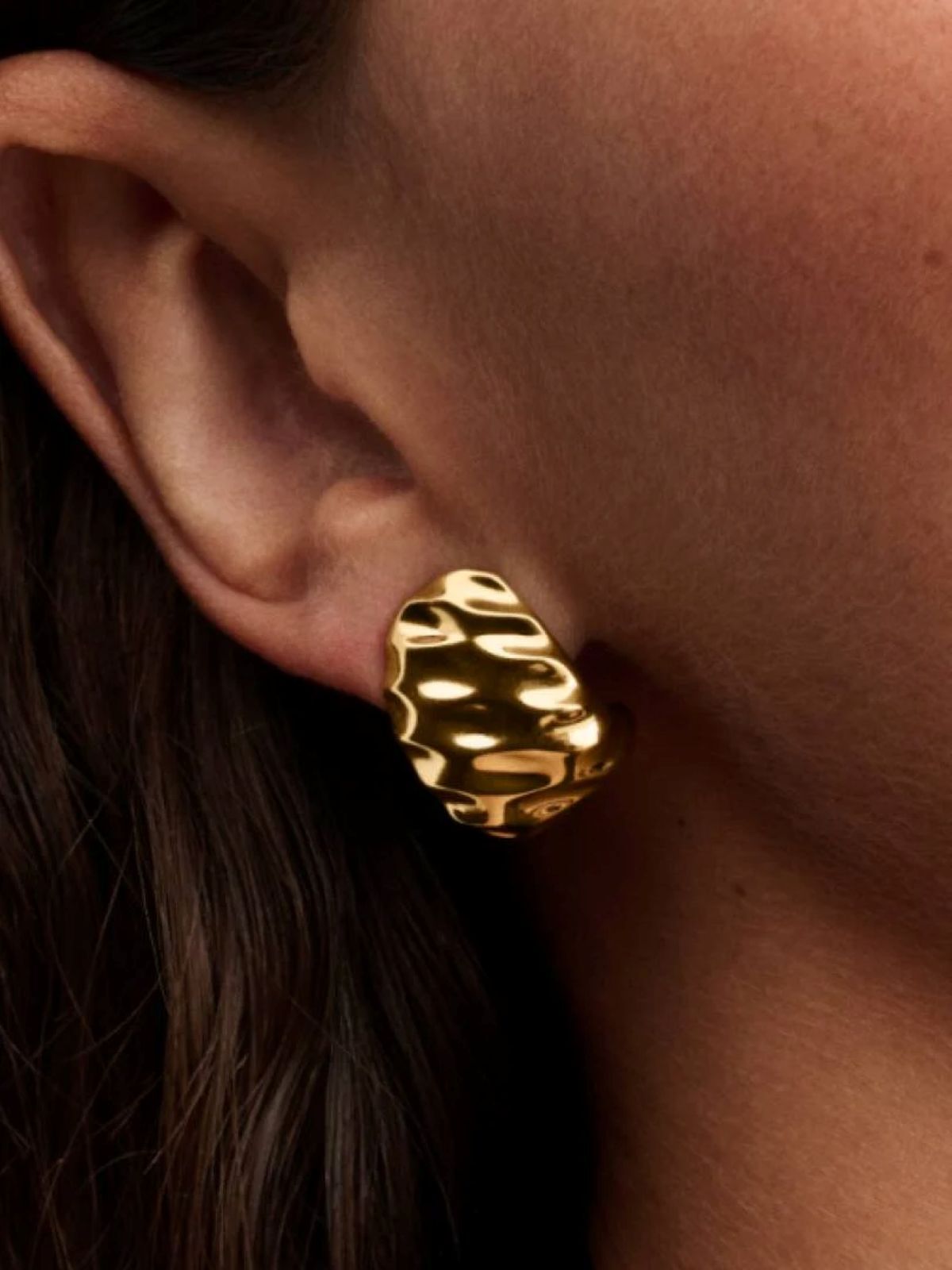 Pendientes de aro Ancho Ondulados de Pandora