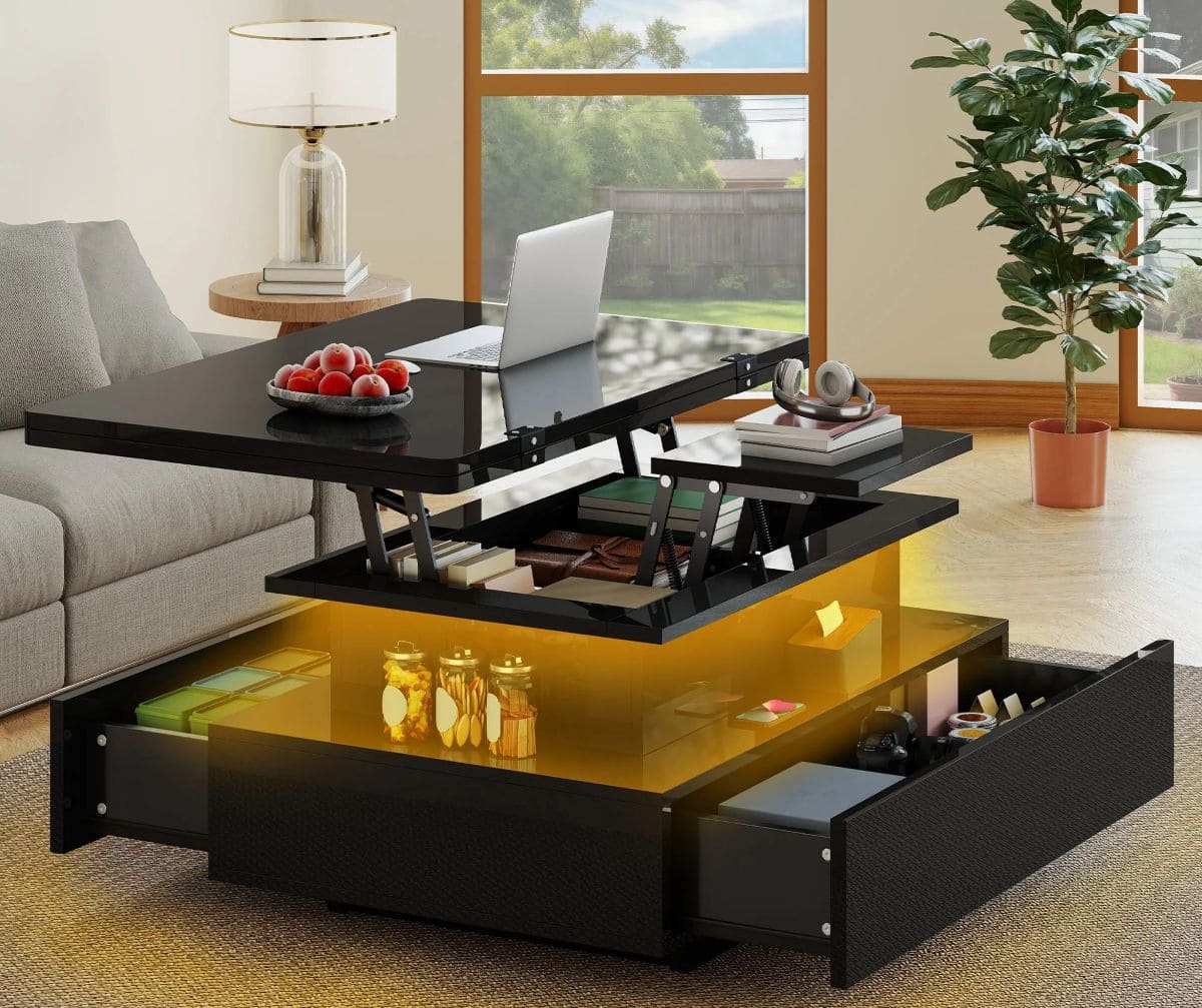 Mesa de centro balconera regulable en altura Helios Home de Leroy Merlin