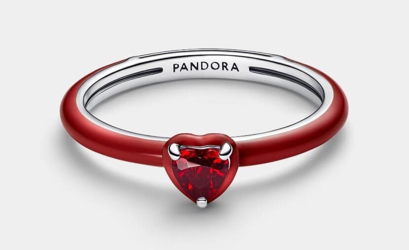 Anillo en plata de ley Corazón Chakra Rojo