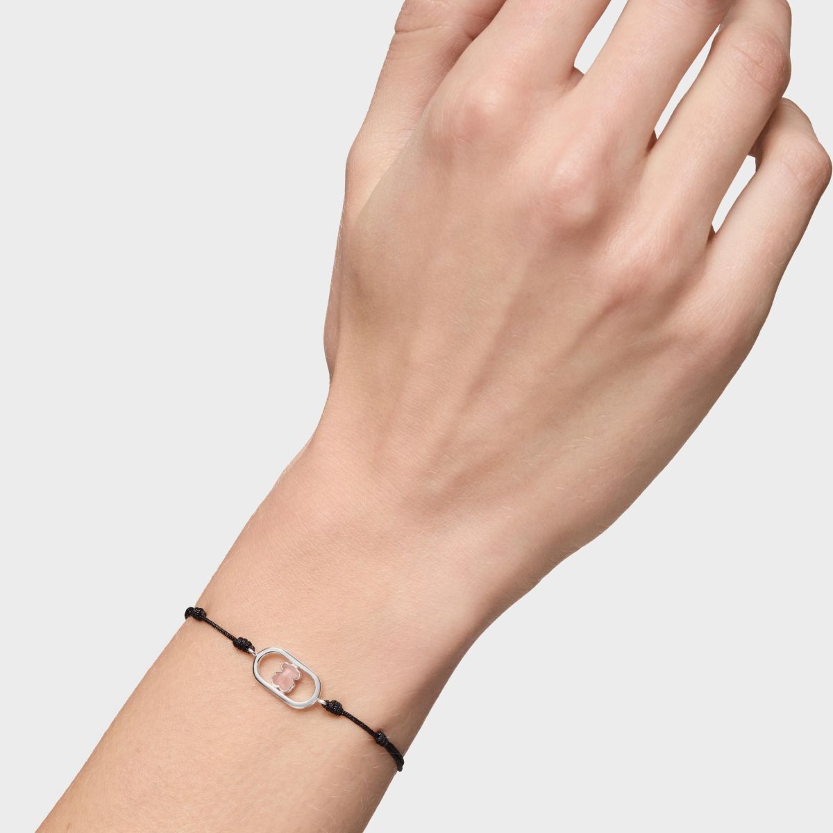 Pulsera de nylon negro de plata y cuarzo Camille de Tous