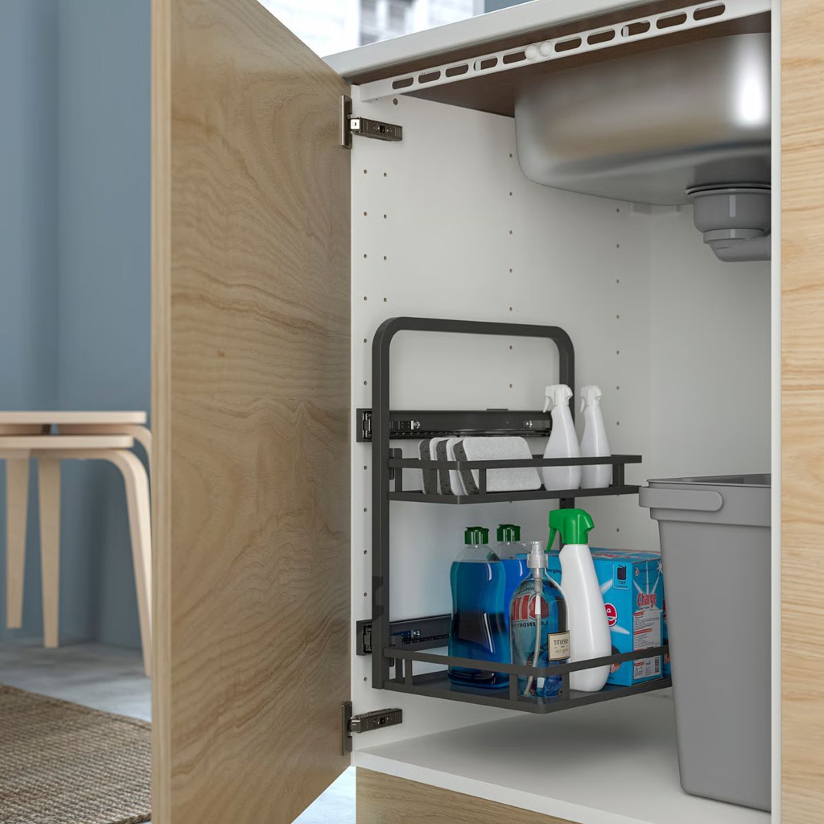 Organizador debajo fregadero de la serie UTRUSTA de Ikea