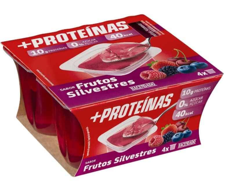 Gelatina sabor a frutos silvestres +Proteínas Hacendado 10 g proteínas 0 azúcar