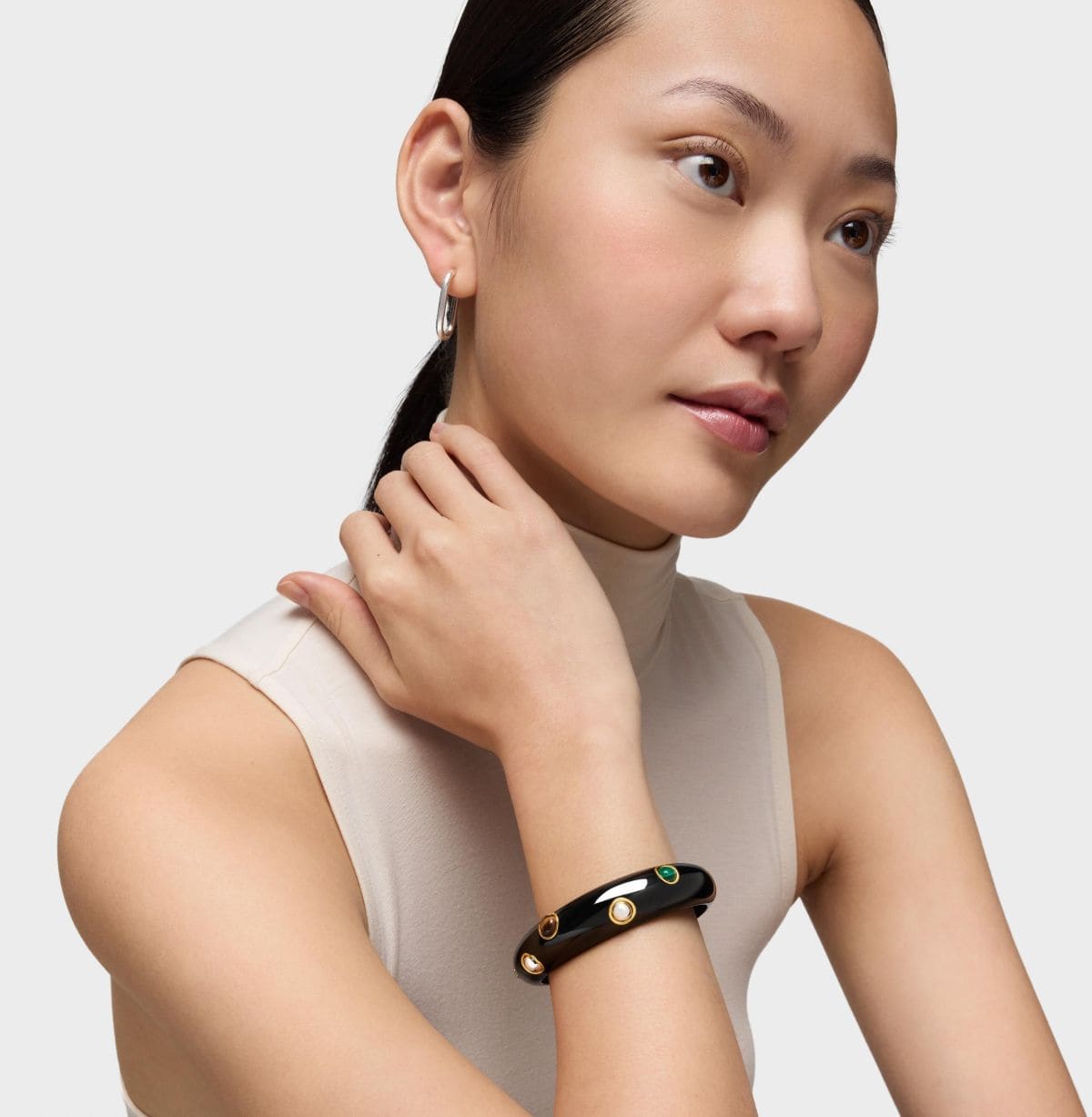 Pulsera esclava bicolor y gemas Warm de TOUS