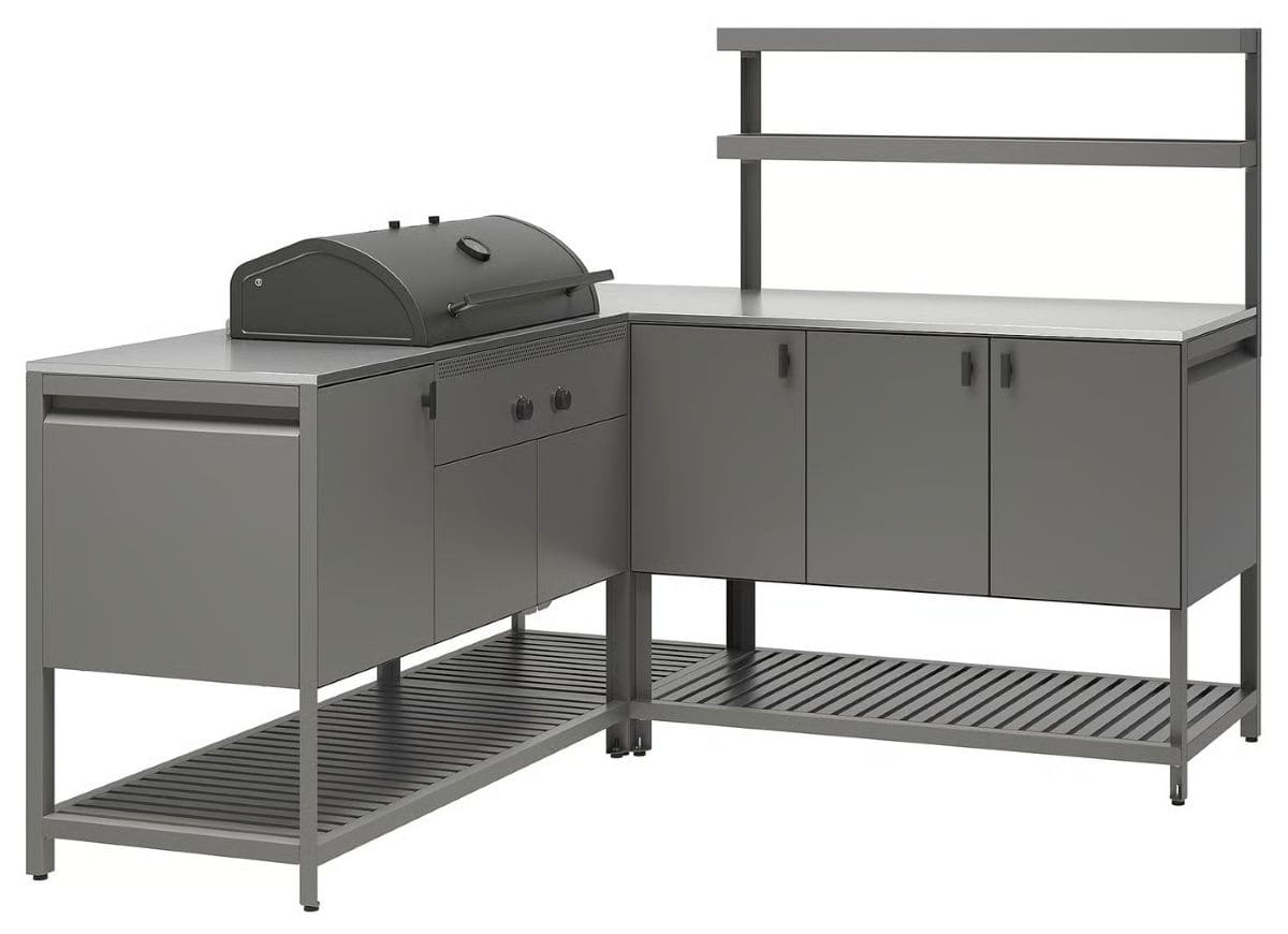 BÅTSKÄR Cocina exterior y barbacoa carbón de Ikea
