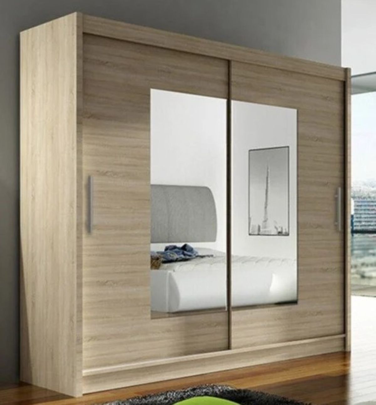 Armario con puertas correderas y espejo Closico 106 de Leroy Merlin