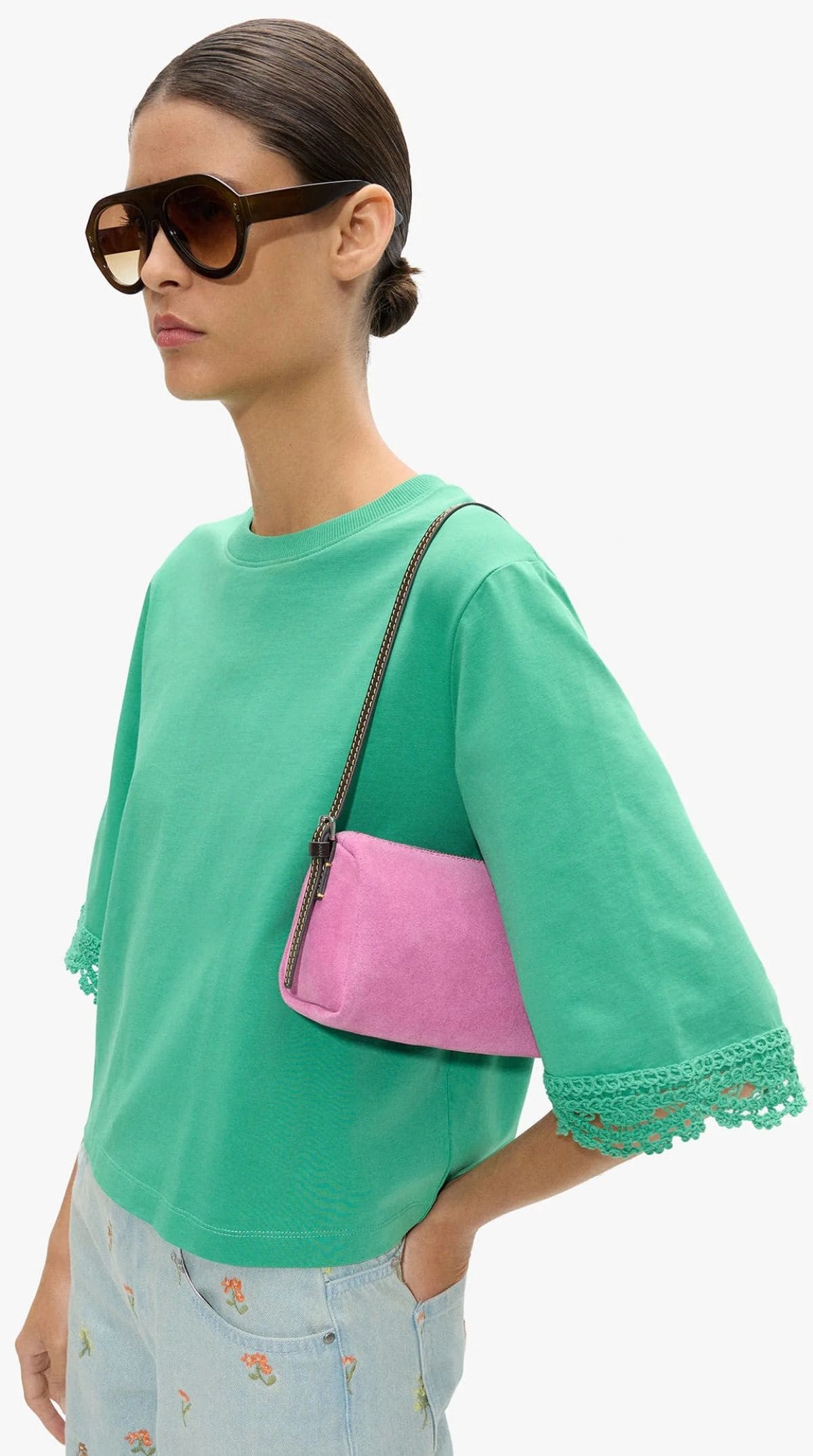 Blusa con detalles crochet 100% algodón de Parfois