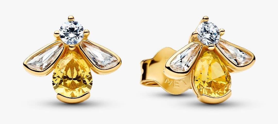 Pendientes de botón Abeja Miel de Pandora