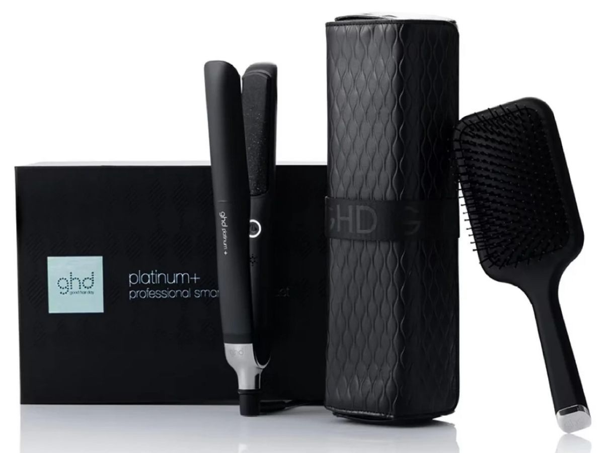 Plancha de pelo GHD Platinum Gift Set Paddle Brush de Carrefour