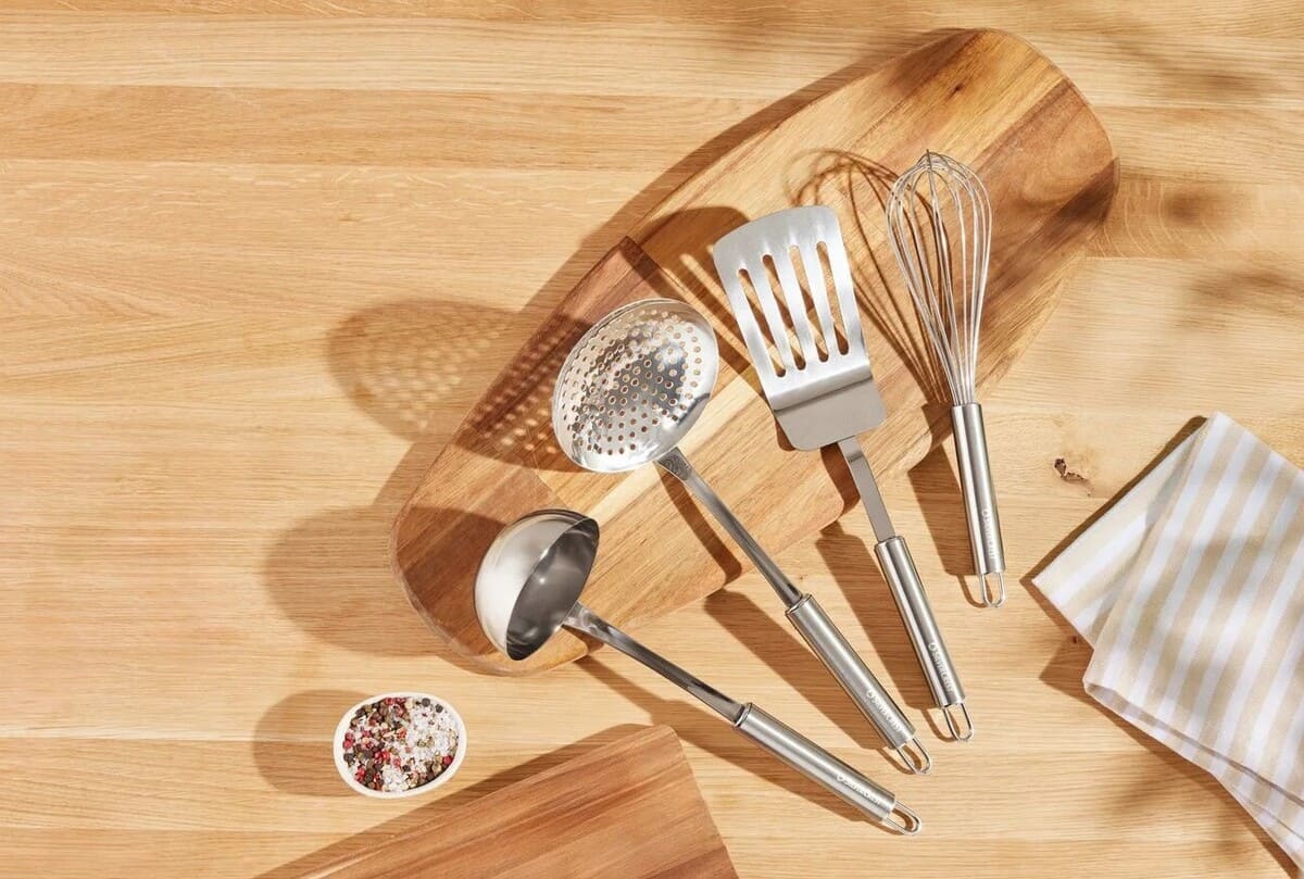 Set utensilios de cocina de acero inoxidable