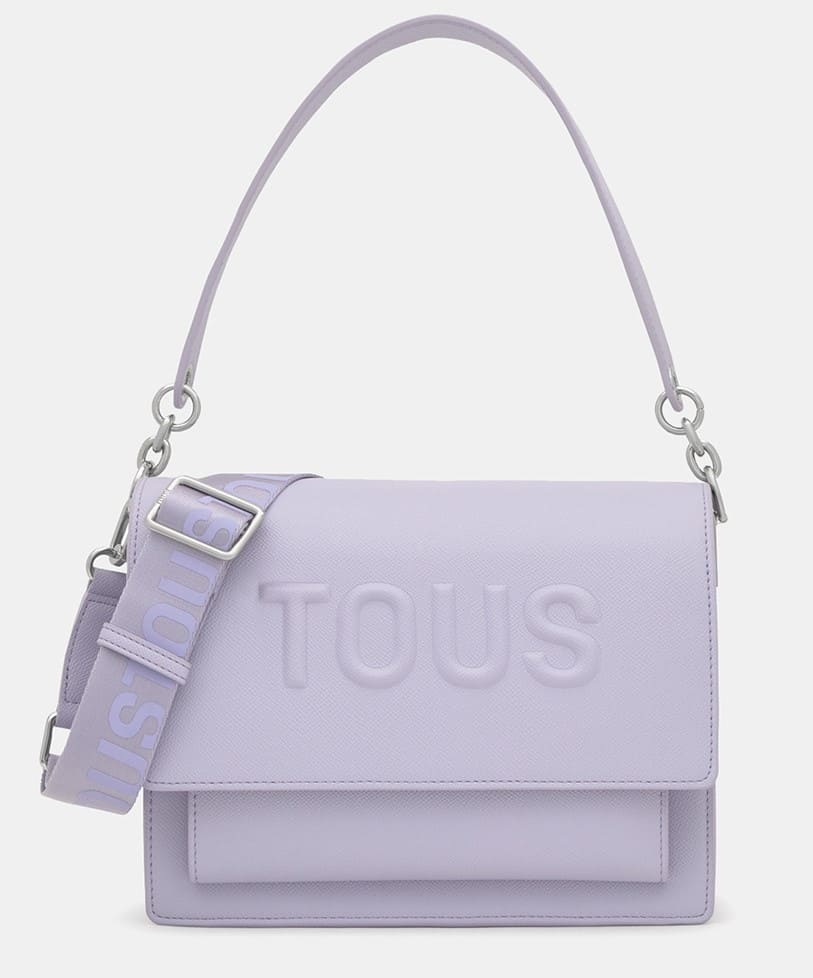 Bolso bandolera mediano con cierre de botón imantado y solapa