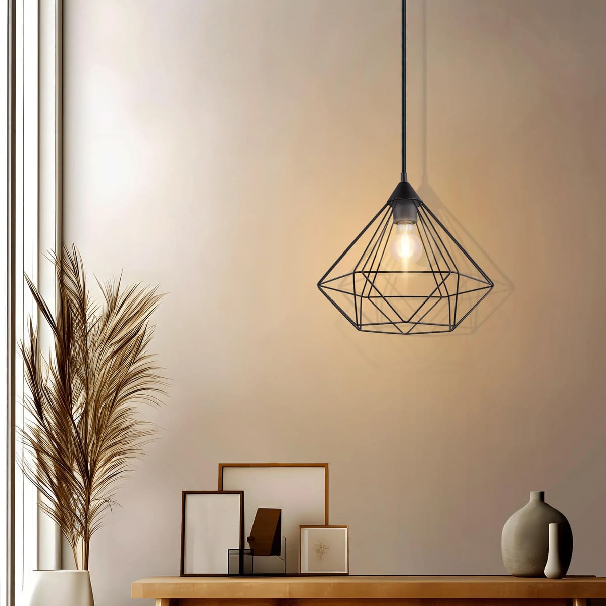 Lámpara de techo colgante de acero Graha, INSPIRE