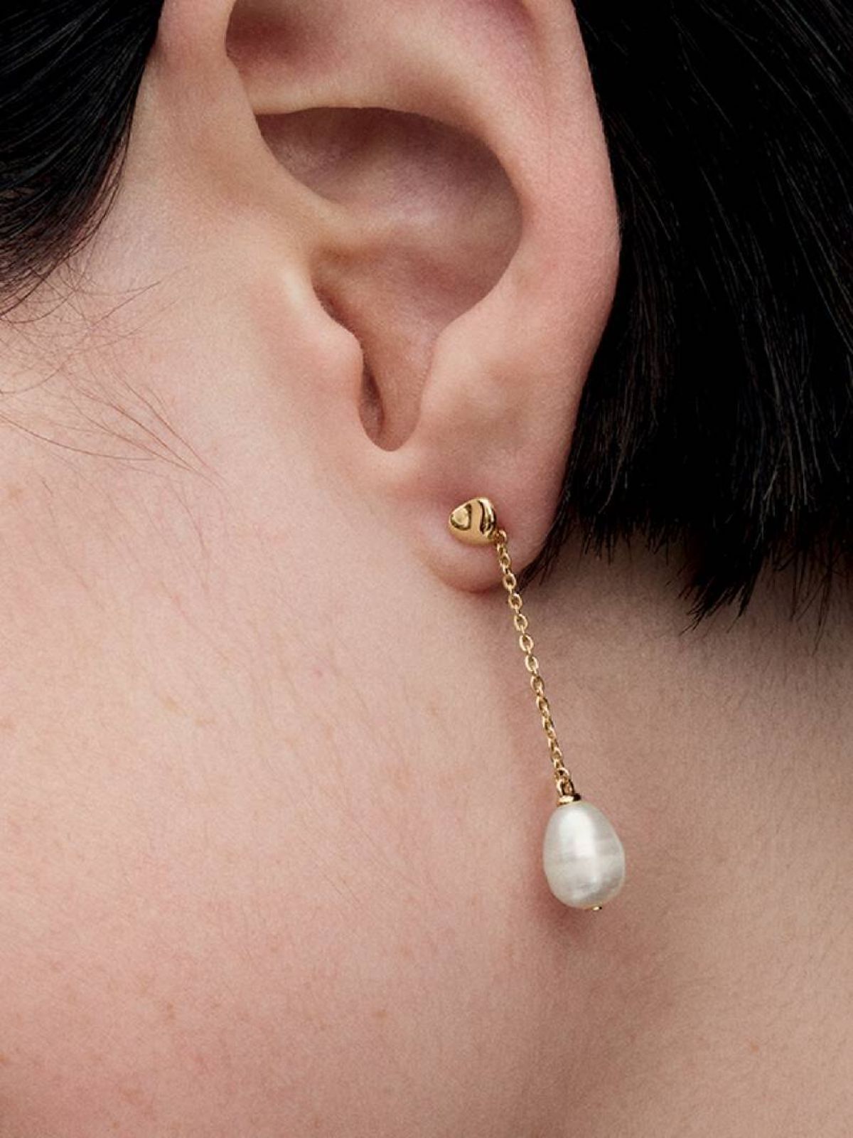 Pendientes colgantes perla cultivada de agua dulce de Pandora