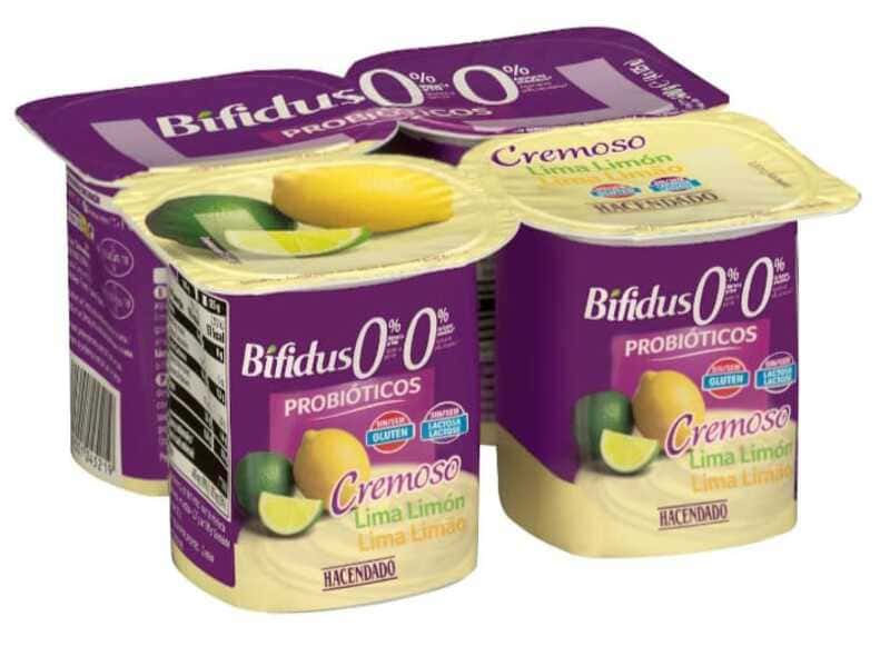 Bífidus cremoso probióticos de lima limón Hacendado 0 MG 0 azúcares añadidos