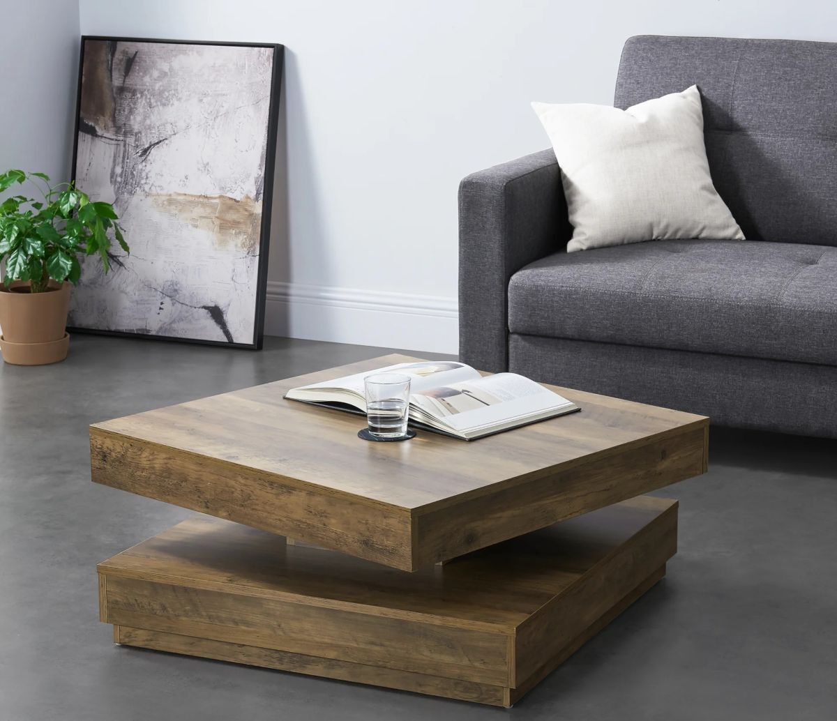 Mesa de centro Florenz con tablero giratorio de Leroy Merlin