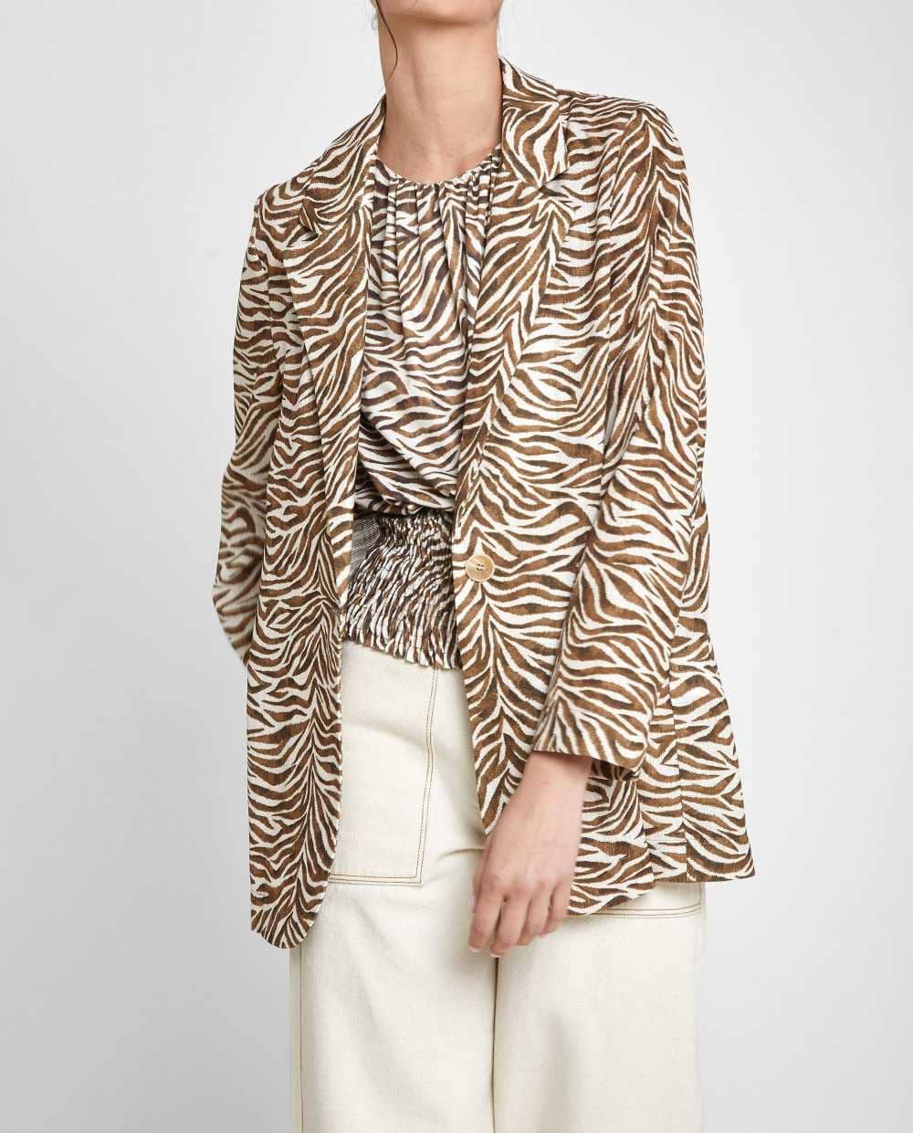 Trucco Blazer de mujer con cuello solapa y estampado en El Corte Inglés