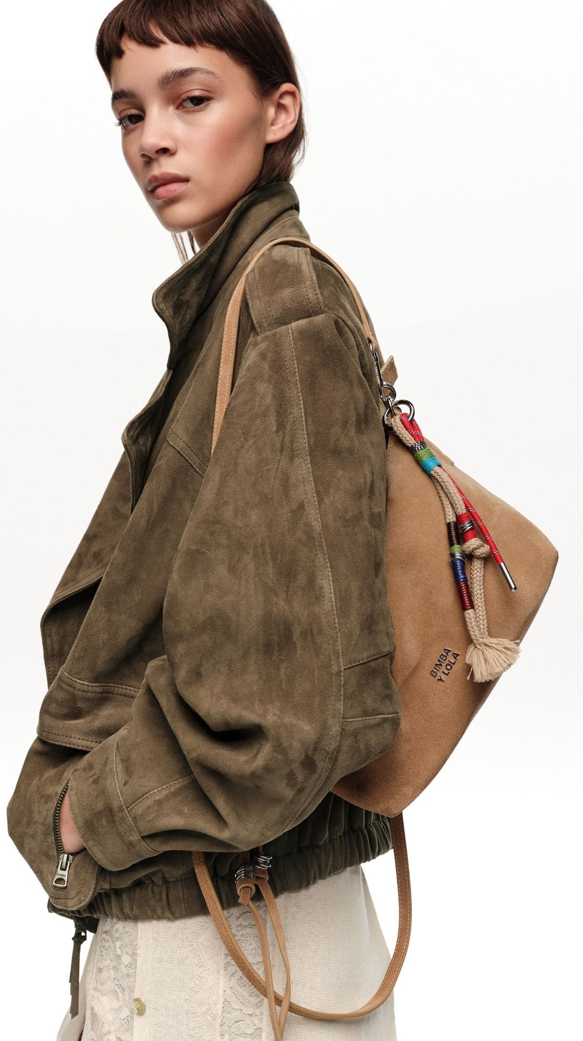 Bolso trapecio mediano piel natural de Bimba y Lola