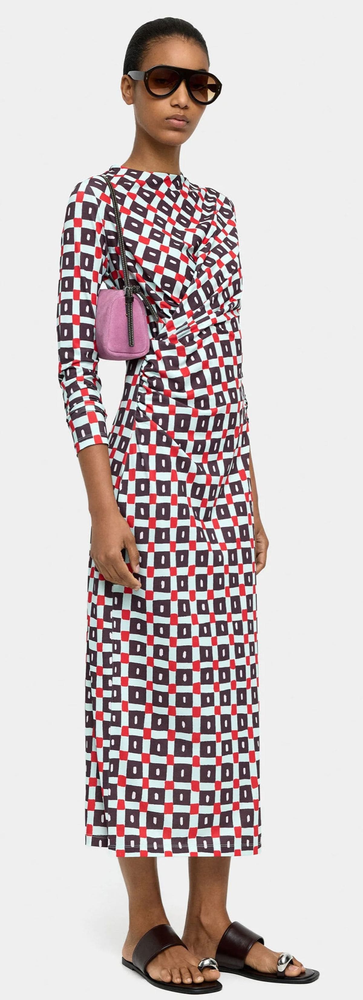 Vestido drapeado a cuadros de Parfois