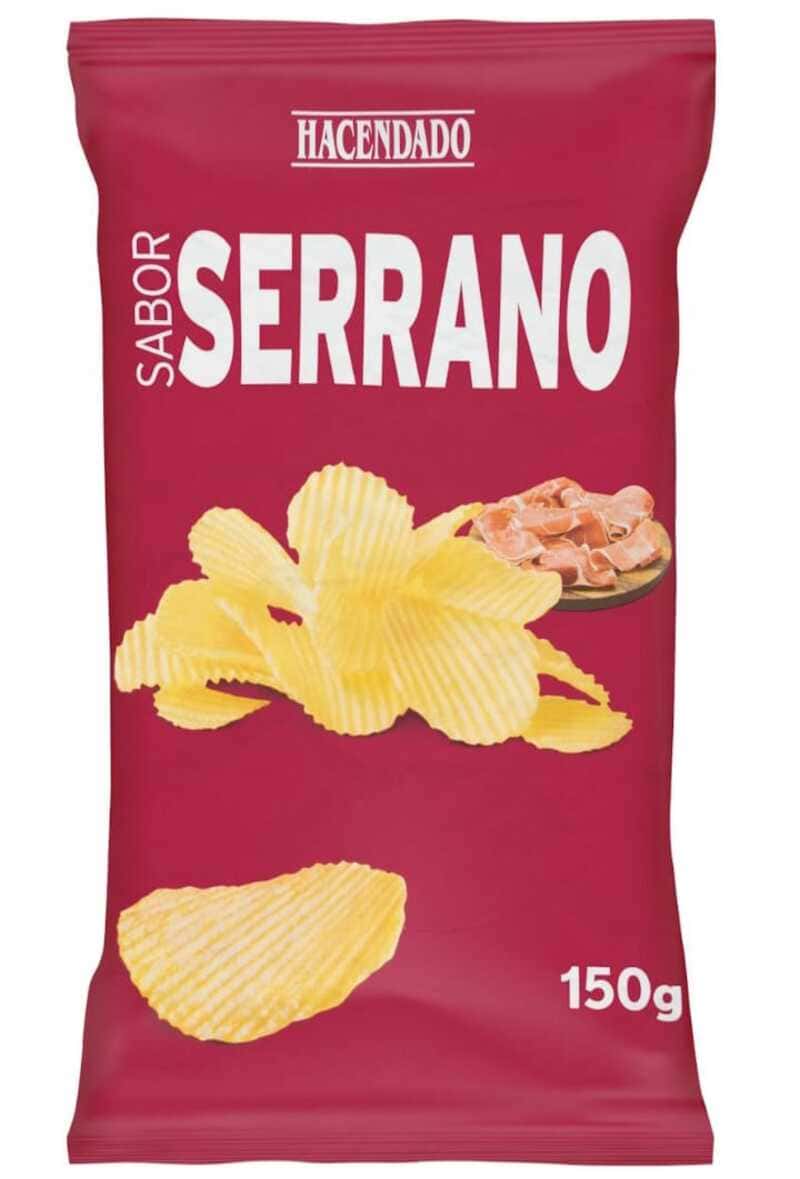 Patatas fritas onduladas sabor jamón serrano Hacendado