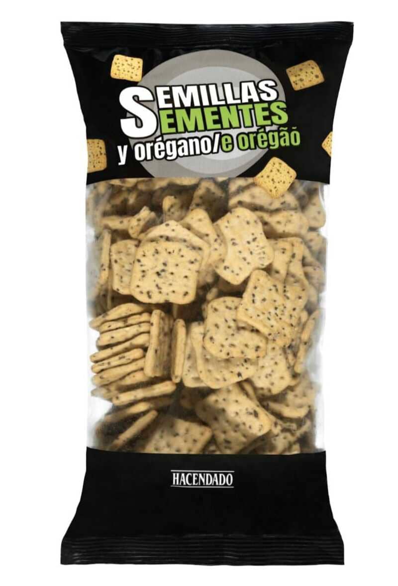 Galletas saladas con semillas y orégano Hacendado