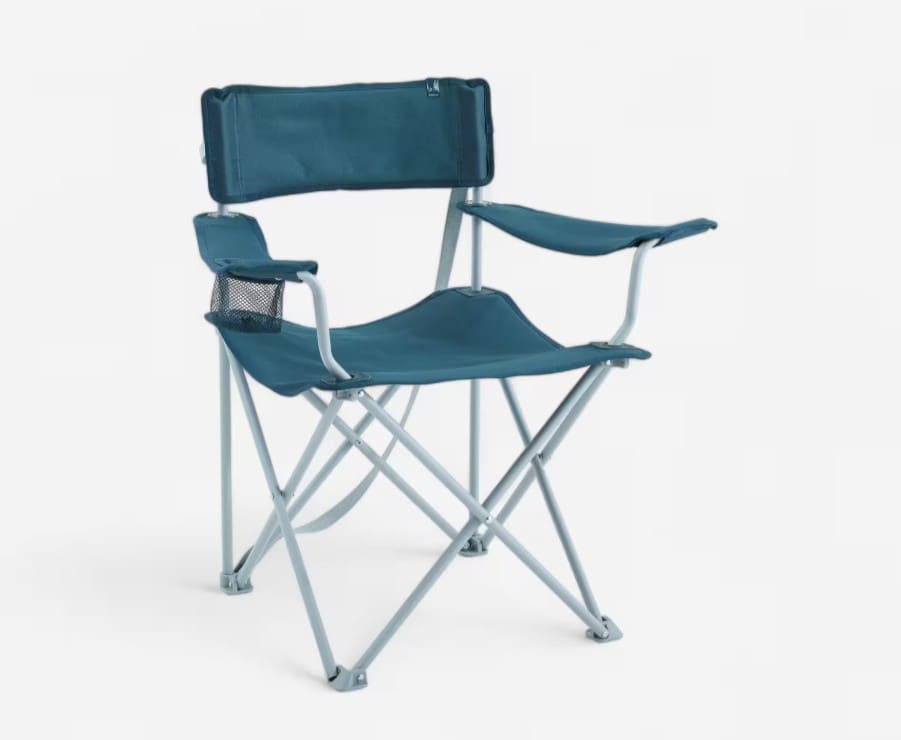 Silla plegable de camping con reposabrazos Quechua Basic de Decathlon