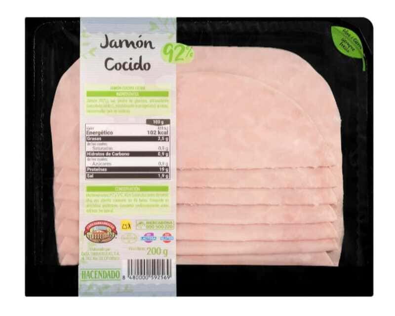 Jamón cocido en lonchas, Hacendado