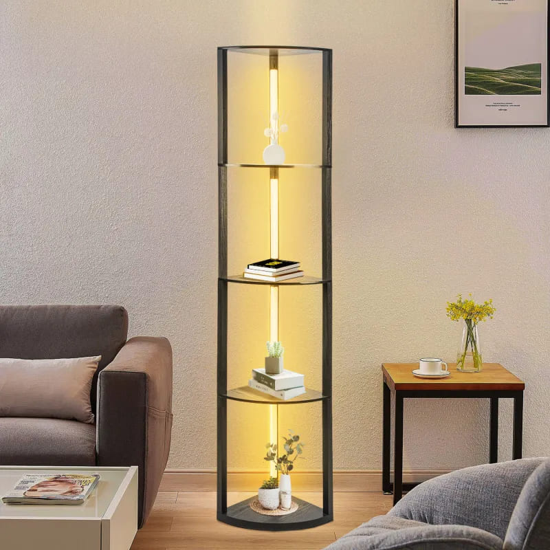 Lámpara de pie con estante de 4 niveles, JEN XGG