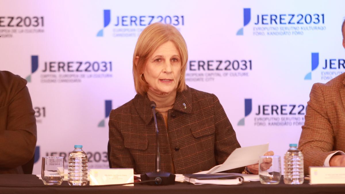 María José García-Pelayo durante el acto del Consejo Rector de Jerez 2031 | Cristo García