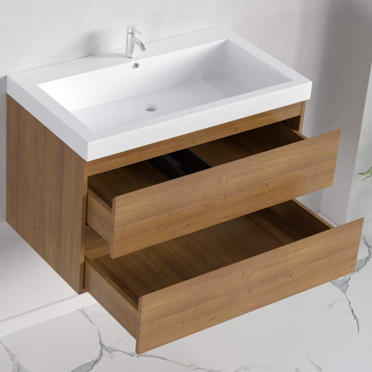 Mueble de baño suspendido con lavabo en Leroy Melin