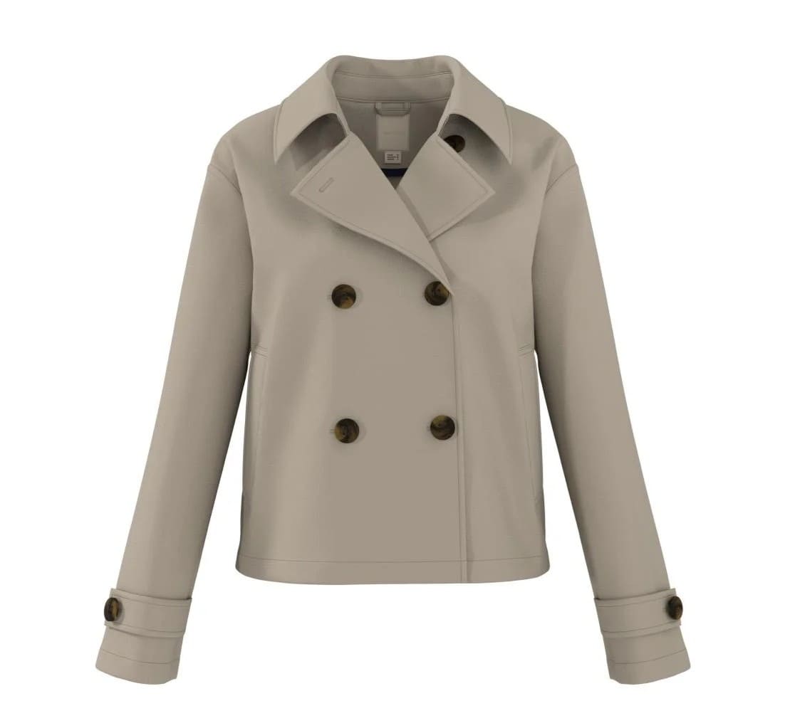 Chaqueta corta tipo gabardina para mujer