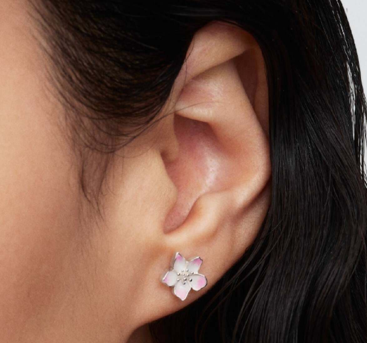 Pendientes de botón Flor de Cerezo de Pandora