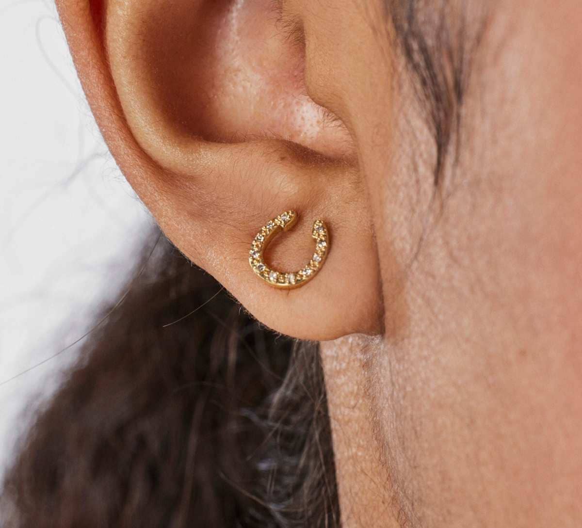 Pendientes herradura de oro y diamantes TOUS Good Vibes