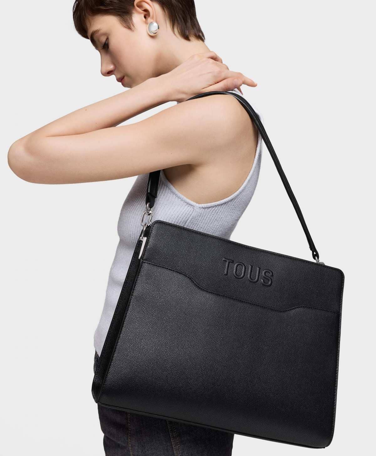 Shopper mediano negro Audree Saffiano