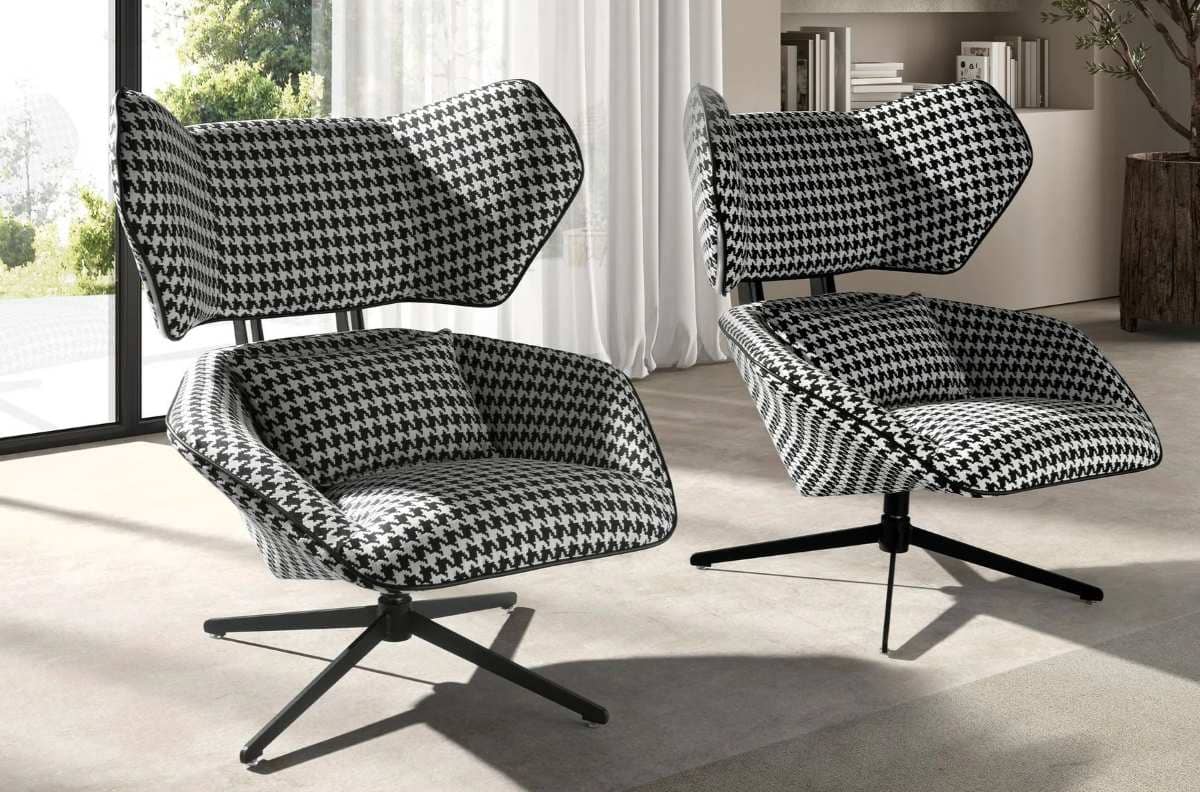 Sillón giratorio tela blanca y negra en Leroy Merlin
