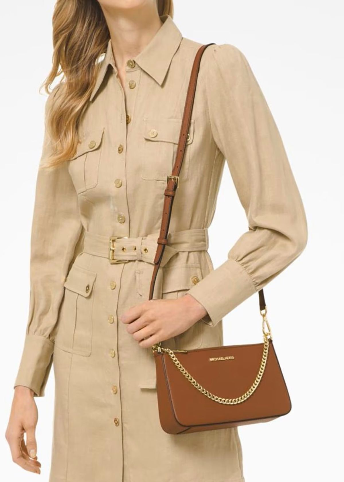 Bolso bandolera Jet Set mediana de piel saffiano Michael Kors de El Corte Inglés