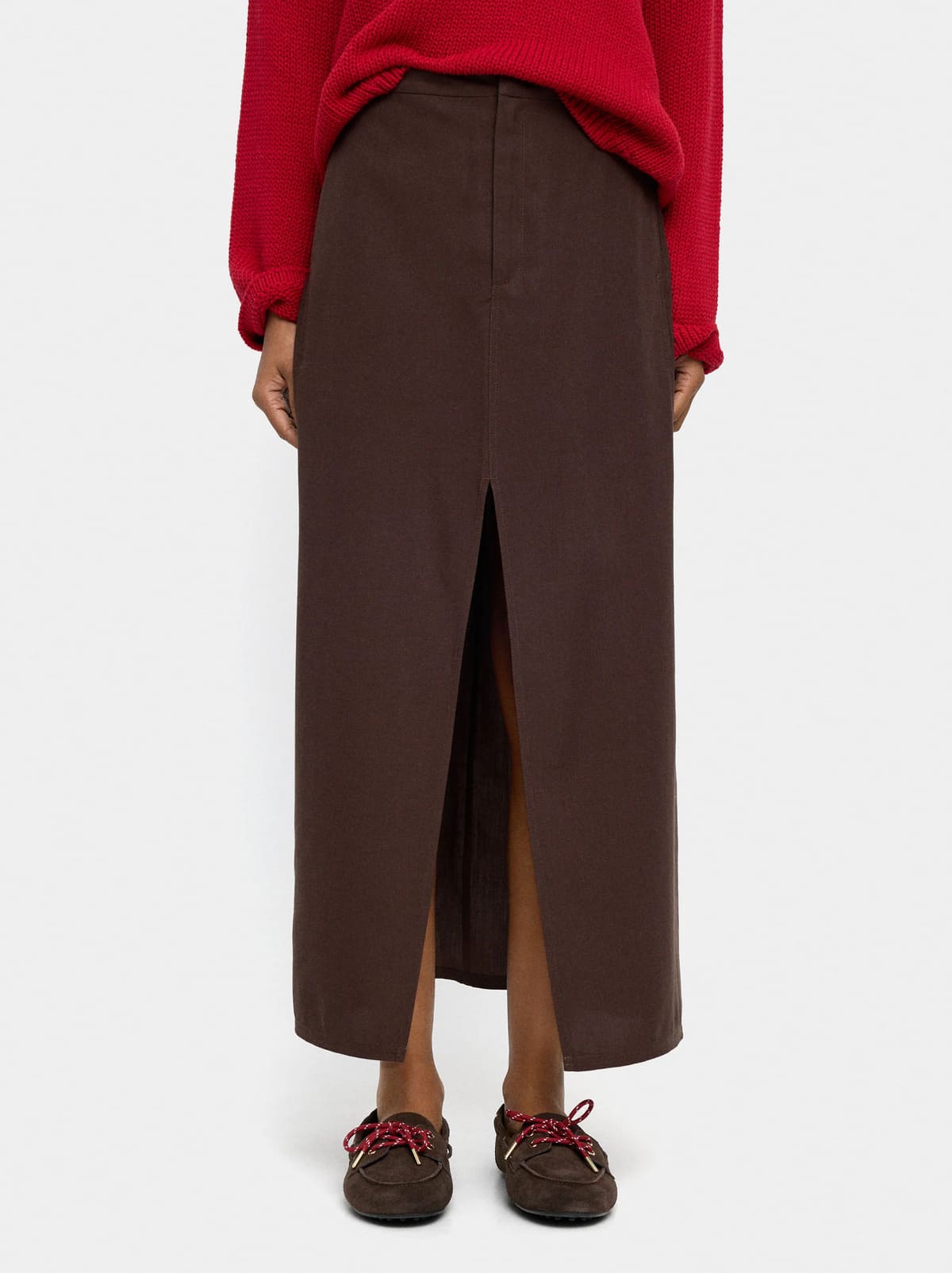 Falda larga mezcla de lino