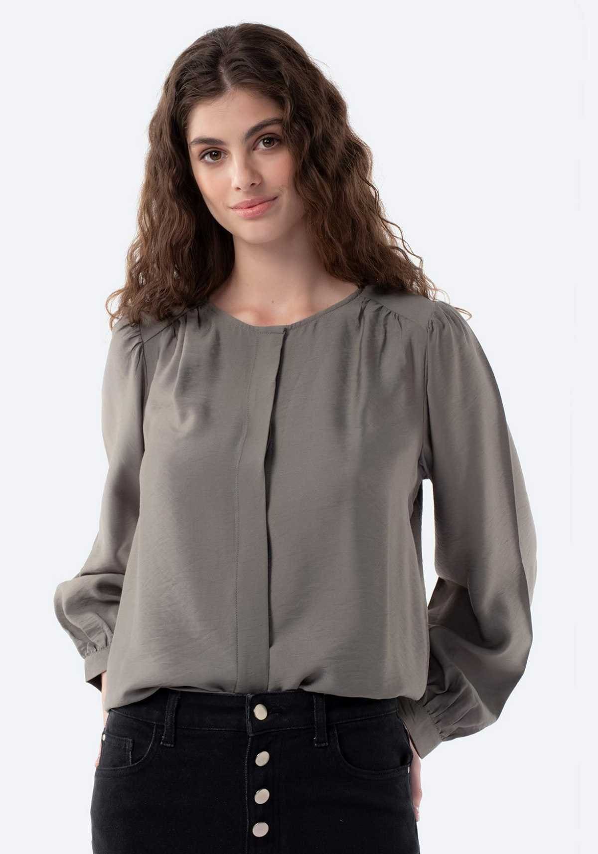 Blusa de manga larga con cuello redondo de Mujer TEX de Carrefour