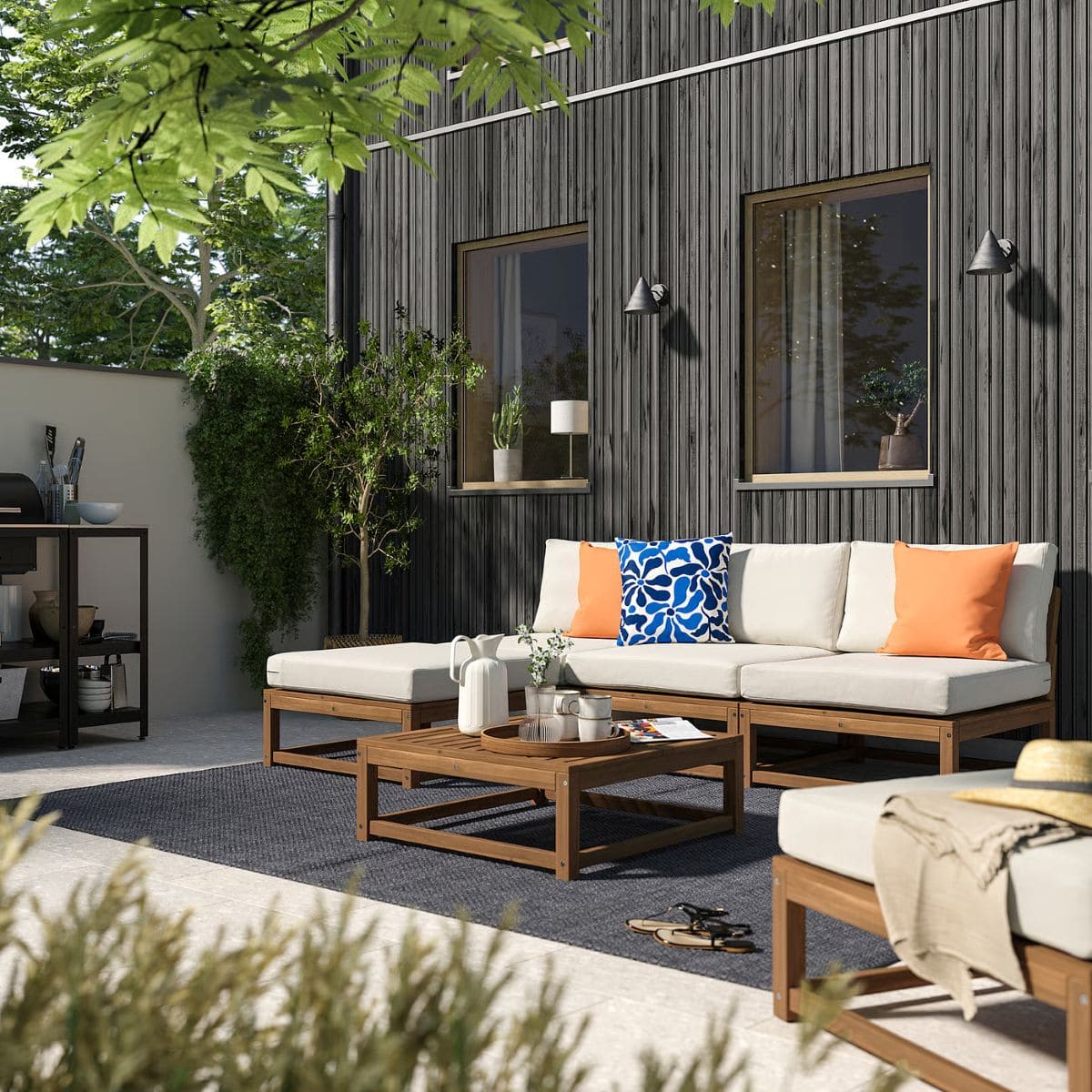 Conjunto 3 plazas para exterior de la serie NÄMMARÖ de Ikea