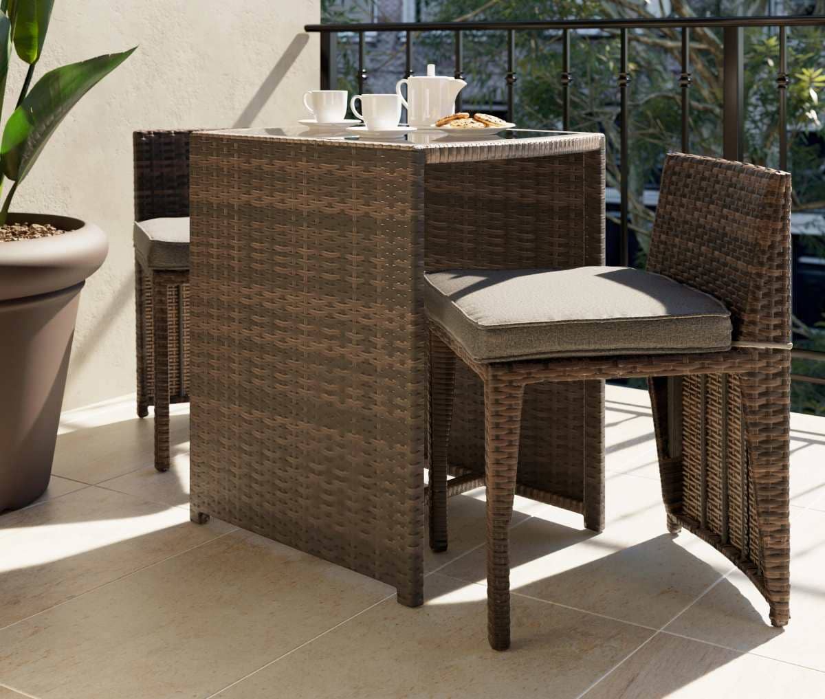 Conjunto de jardín Occas Duo de acero para 2 comensales de Leroy Merlin