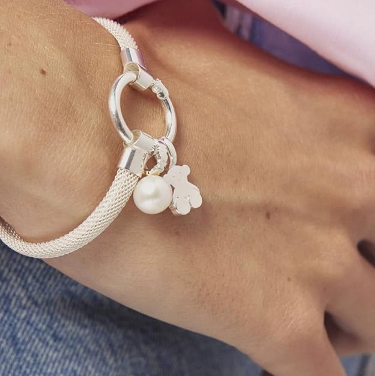 Pulsera de plata de primera ley con anilla Tous de Amazon