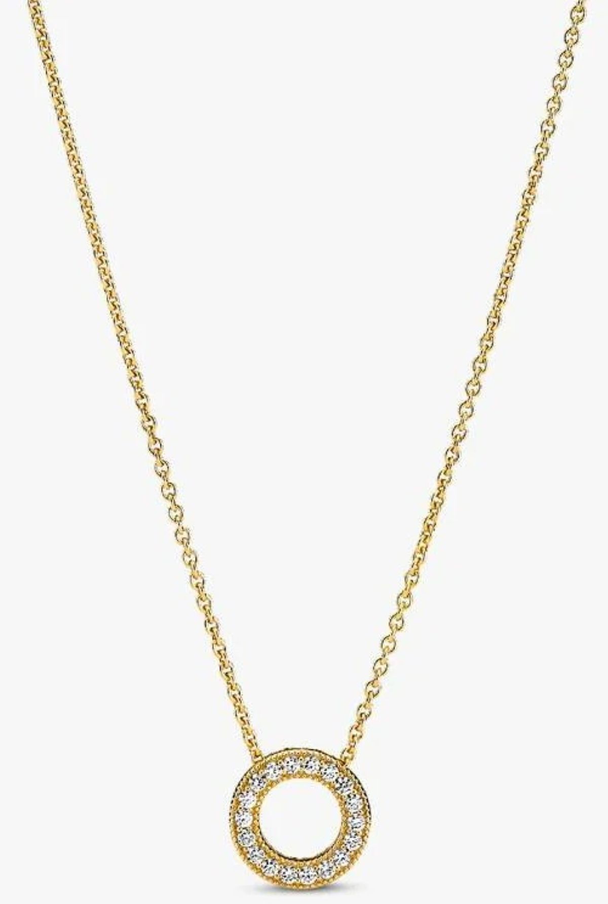 Collar Círculo en Pavé Logotipo de Pandora