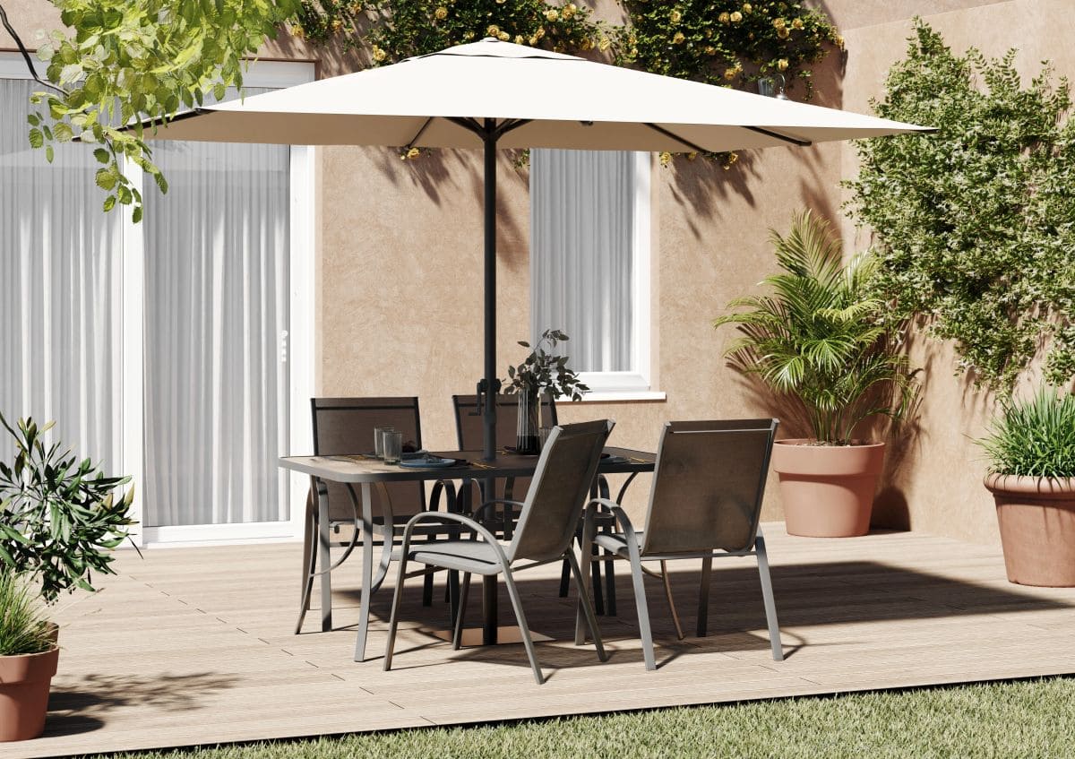 Parasol rectangular de acero Polar de Leroy Merlin