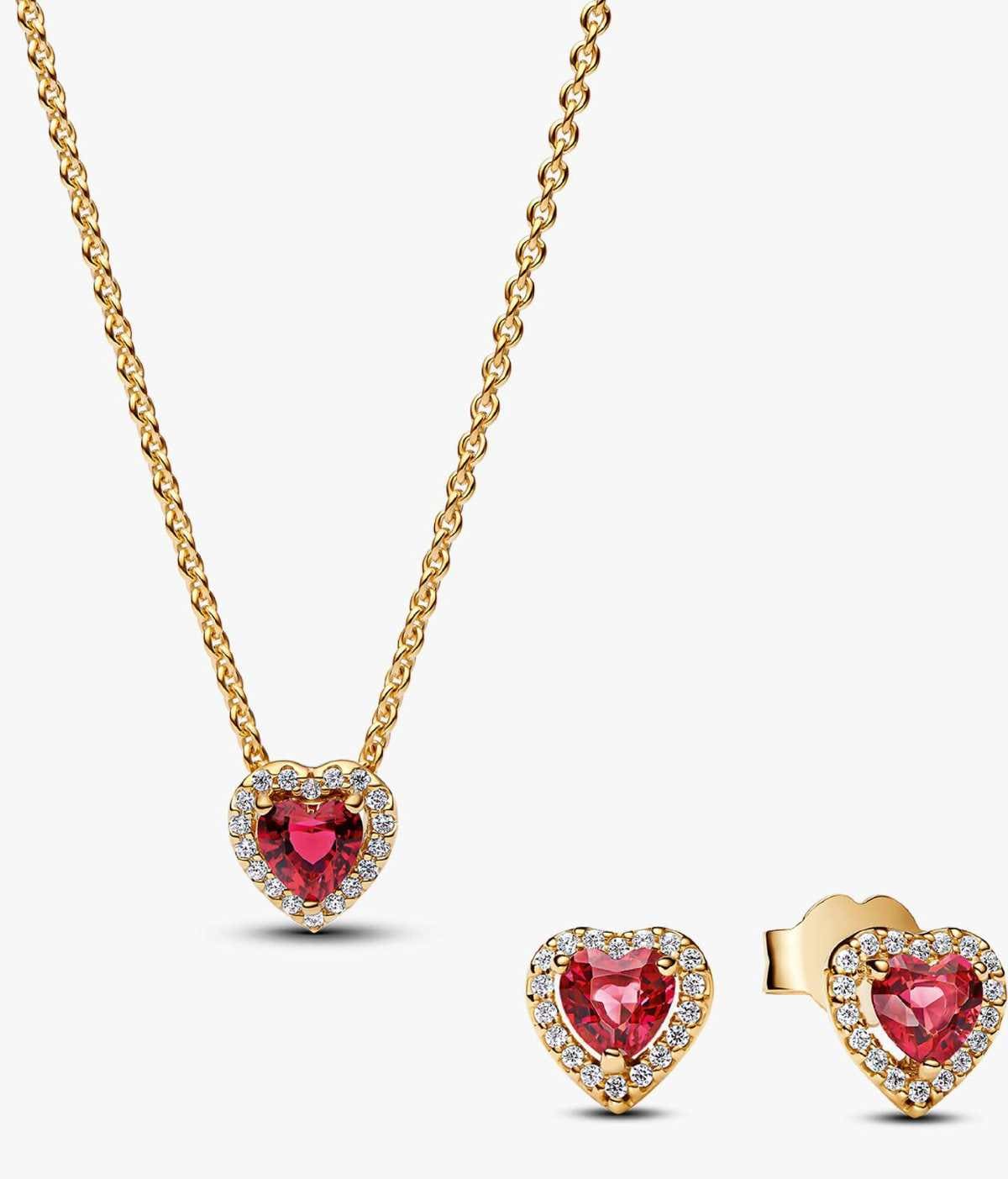 Conjunto de Regalo Collar y Pendientes Corazón Elevado de Pandora