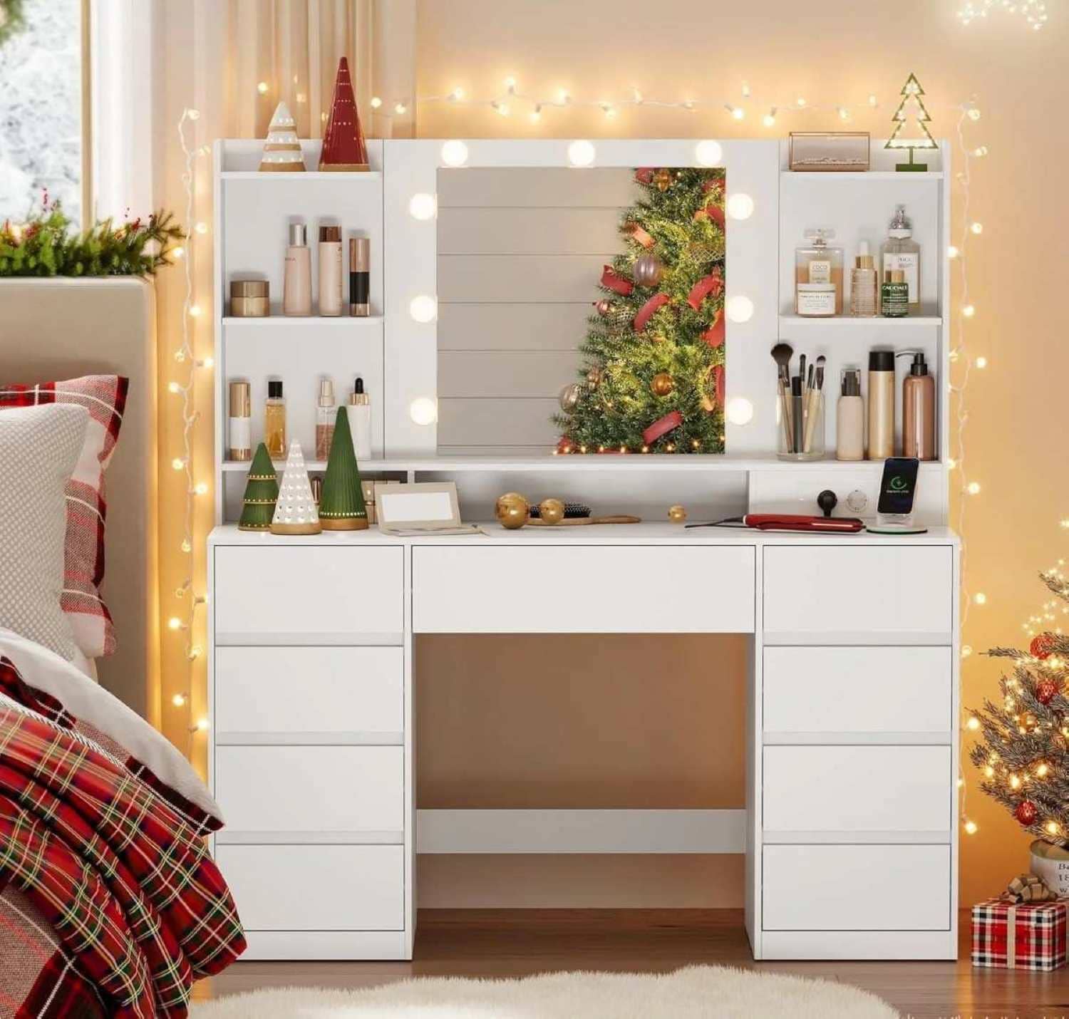 Tocador con espejo LED y estación de carga de Leroy Merlin