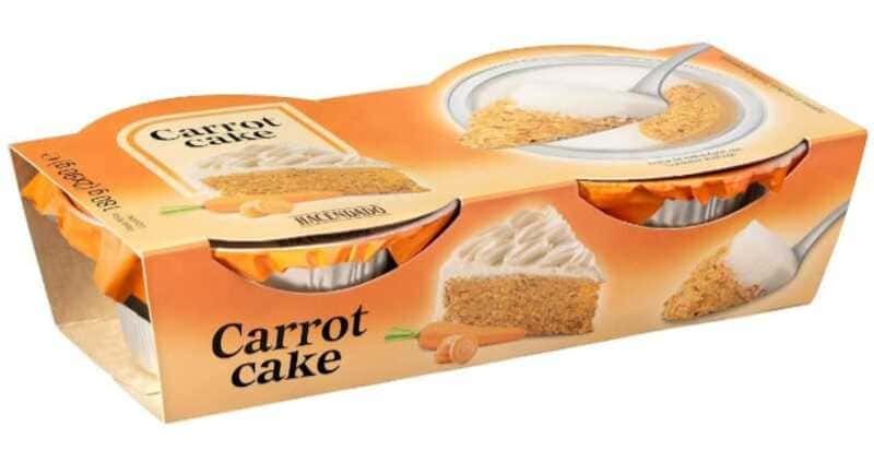 Postre lácteo Carrot Cake Hacendado con zanahoria