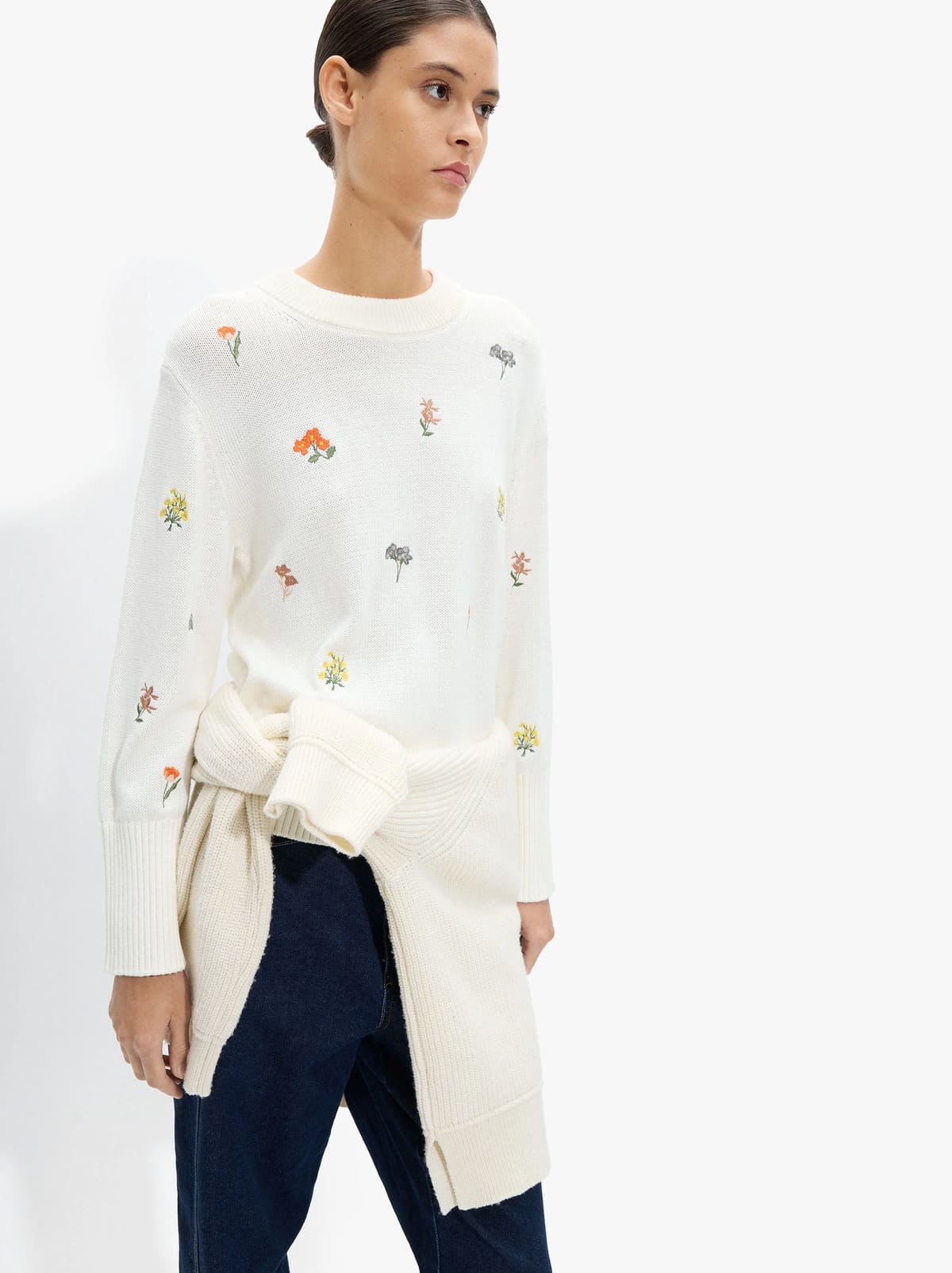 Jersey de punto con bordados 100 algodón