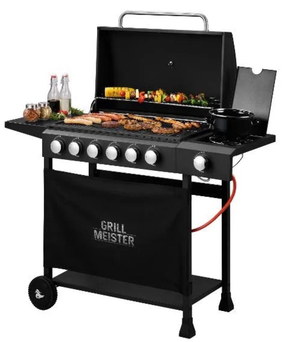 Barbacoa de gas con 6 + 1 quemadores lateral Grillmeister de Lidl